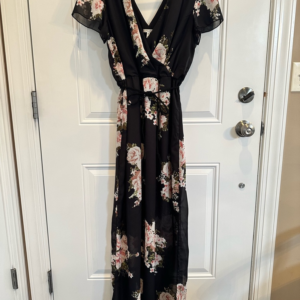 Maurices Black Floral Maxi Dress